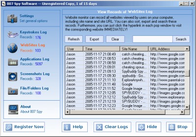 007 Spy Software 3.87 screenshot
