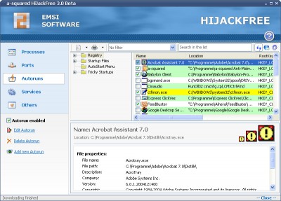 a-squared HiJackFree 2.1.0.49 screenshot