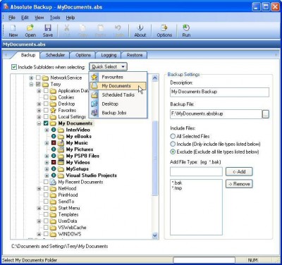 Absolute Backup 2.3.2 screenshot