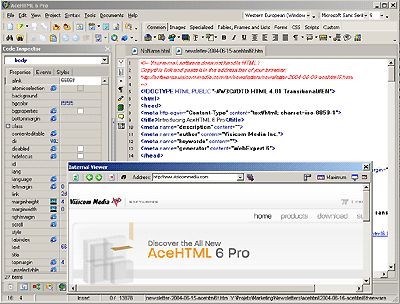 AceHTML Pro 6.50.3 screenshot