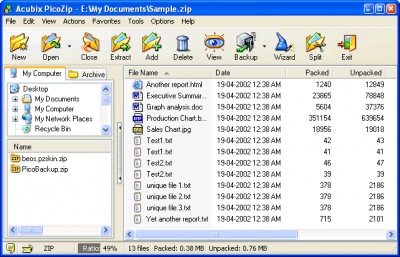 Acubix PicoZip 4.02 screenshot
