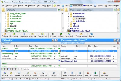 Advanced Directory Comparison and Synchronization 1.14e screenshot