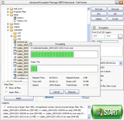 Advanced Encryption Package 2007 Professional 4.6.0 screenshot