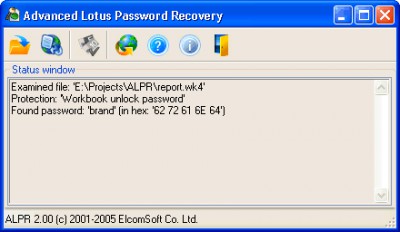 Advanced Lotus Password Recovery 2.12 screenshot