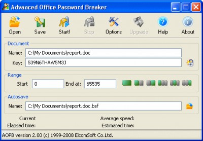 Advanced Office Password Breaker 1.xx screenshot
