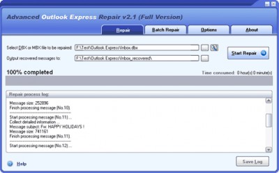 Advanced Outlook Express Repair 1.4 screenshot