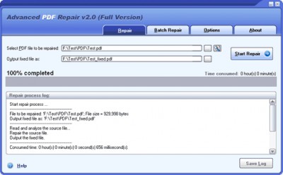 Advanced PDF Repair 1.0 screenshot