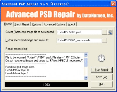 Advanced PSD Repair 1.2 screenshot