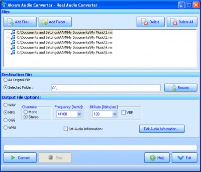 AKRAM Audio Converter 2.18 screenshot
