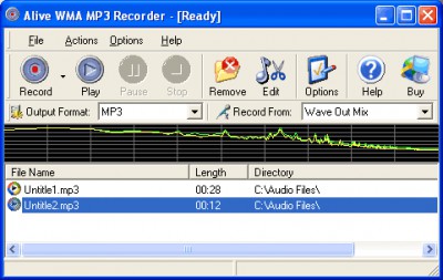 Alive WMA MP3 Recorder 1.0.3.8 screenshot