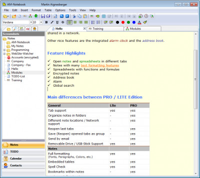 AM-Notebook 6.3 screenshot