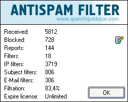 Anti-Spam Filter 1.1.3.4 screenshot Anti-Spam Filter 1.1.3.4 screenshot