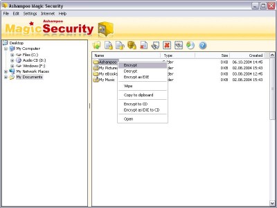 Ashampoo Magic Security 1.55 screenshot
