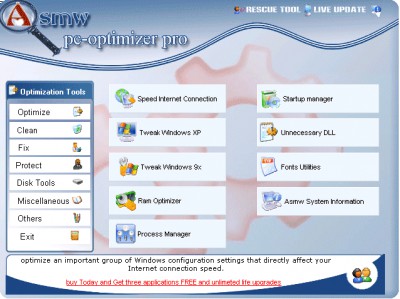 Asmw PC-Optimizer pro 7.7 screenshot