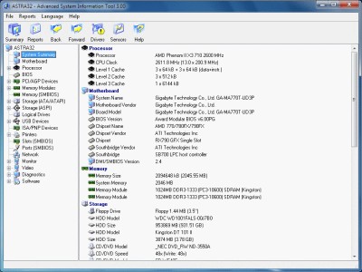ASTRA32 - Advanced System Information Tool 3.23 screenshot
