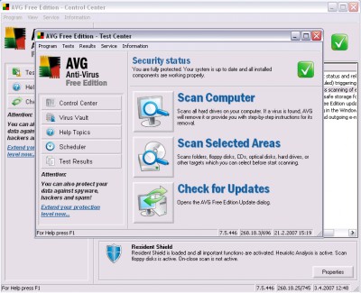 AVG Anti-Virus Free Edition 7.1.385a721 screenshot
