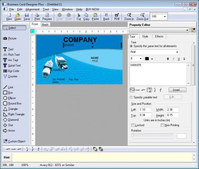 Business Card Designer Plus 8.3.0.1 screenshot