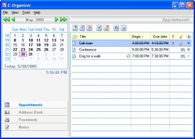 C-Organizer 3.5 screenshot