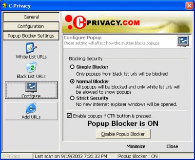 C-Privacy 1.0 screenshot