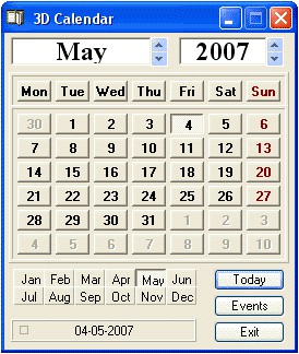 Calendar 2000 4.9 screenshot