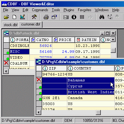 CDBF - DBF Viewer and Editor 2.45 screenshot
