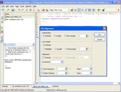 CoffeeCup StyleSheet Maker 5.0 screenshot