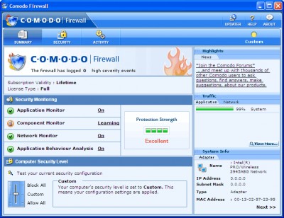 Comodo Personal Firewall 2.1.0.1 screenshot