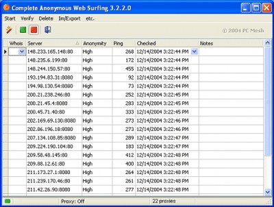 Complete Anonymous Web Surfing 3.2 screenshot
