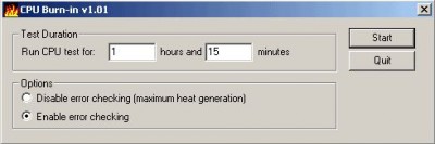 CPU Burn-in 1.01 screenshot