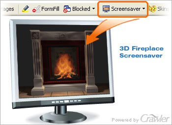 Crawler 3D Fireplace Screensaver 4.2 screenshot