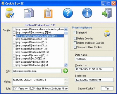 CT Cookie Spy 3.0 screenshot