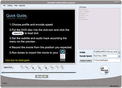 Cucusoft DVD to iPod Converter 5.65 screenshot