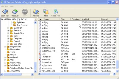 Data Recovery software screenshot