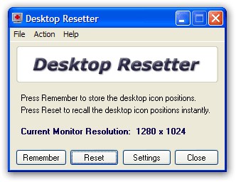 Desktop Resetter 2.6 screenshot
