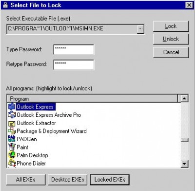 ExeLock Express 2.0.31 screenshot