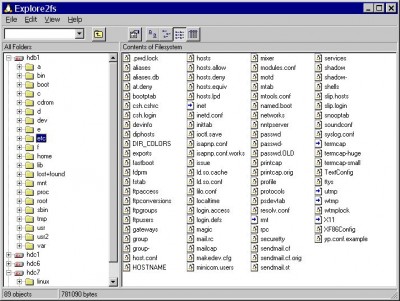Explore2fs 1.00-pre3 screenshot
