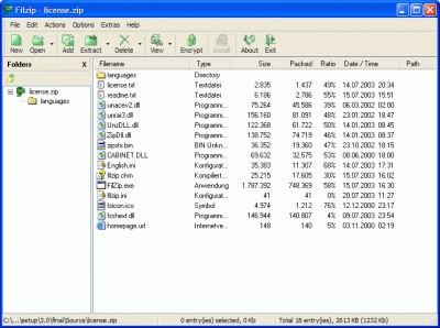 Filzip 3.06 screenshot