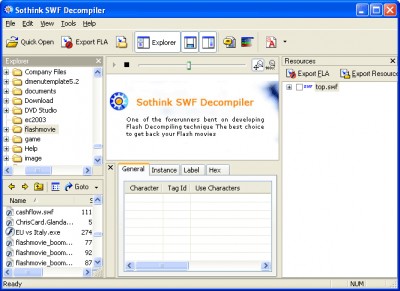 Flash Decompiler 2.0 screenshot