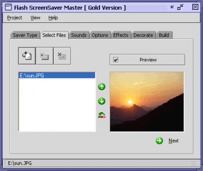 Flash ScreenSaver Master 1.03 screenshot