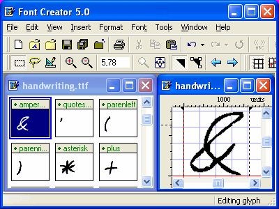 Font Creator 5.0 screenshot