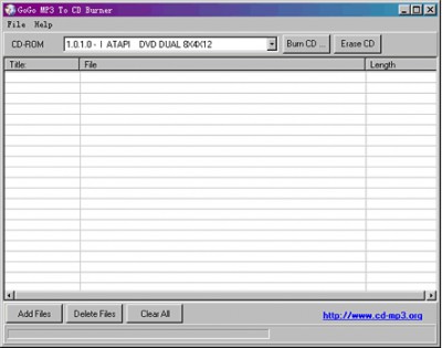 GoGo MP3 to CD Burner 1.0 screenshot