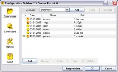 Golden FTP Server Pro v2.16 screenshot