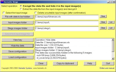 Hermetic Stego 3.24 screenshot