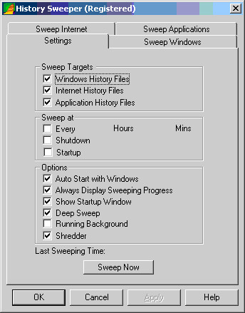 History Sweeper 3.03 screenshot History Sweeper 3.03 screenshot