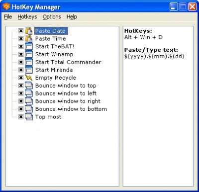HotKeyManager 1.69 screenshot