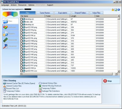 HS CleanDisk Pro 5.52 screenshot