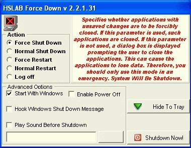 HSLAB Force Down Lite 2.7.5.3 screenshot