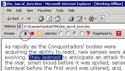 Internet Explorer Page-Reader Bar 1.0 screenshot