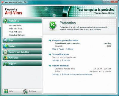 Kaspersky Anti-Virus 2009 screenshot