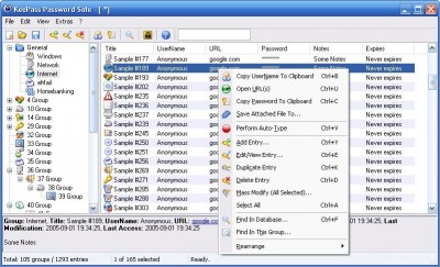 KeePass 0.3.2 screenshot